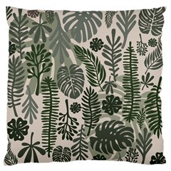 Plants Leaves Boho Botany Foliage Large Cushion Case (one Side) by Bedest