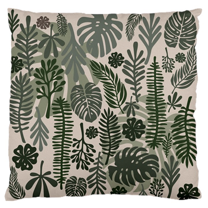 Plants Leaves Boho Botany Foliage Standard Premium Plush Fleece Cushion Case (One Side)