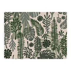 Plants Leaves Boho Botany Foliage Two Sides Premium Plush Fleece Blanket (mini)