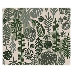 Plants Leaves Boho Botany Foliage Two Sides Premium Plush Fleece Blanket (small) by Bedest