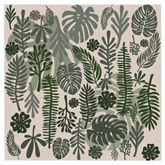 Plants Leaves Boho Botany Foliage Wooden Puzzle Square by Bedest