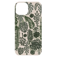 Plants Leaves Boho Botany Foliage Iphone 14 Black Uv Print Case by Bedest