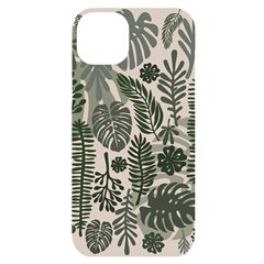 Plants Leaves Boho Botany Foliage Iphone 14 Plus Black Uv Print Case by Bedest