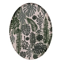 Plants Leaves Boho Botany Foliage Oval Glass Fridge Magnet (4 Pack) by Bedest