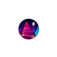 Egyptian Pyramids Night Landscape Cartoon 1  Mini Buttons by Ndabl3x