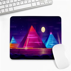 Egyptian Pyramids Night Landscape Cartoon Large Mousepad by Ndabl3x