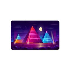 Egyptian Pyramids Night Landscape Cartoon Magnet (name Card) by Ndabl3x