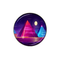 Egyptian Pyramids Night Landscape Cartoon Hat Clip Ball Marker by Ndabl3x