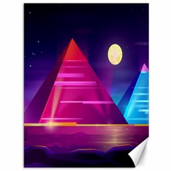 Egyptian Pyramids Night Landscape Cartoon Canvas 36  X 48  by Ndabl3x