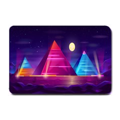 Egyptian Pyramids Night Landscape Cartoon Small Doormat by Ndabl3x