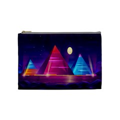 Egyptian Pyramids Night Landscape Cartoon Cosmetic Bag (medium)