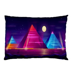 Egyptian Pyramids Night Landscape Cartoon Pillow Case (two Sides) by Ndabl3x