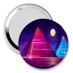 Egyptian Pyramids Night Landscape Cartoon 3  Handbag Mirrors by Ndabl3x