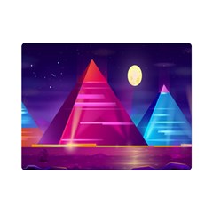 Egyptian Pyramids Night Landscape Cartoon Premium Plush Fleece Blanket (mini) by Ndabl3x