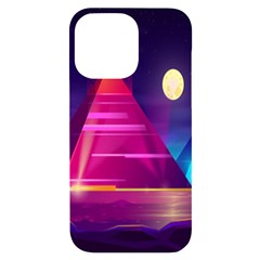 Egyptian Pyramids Night Landscape Cartoon Iphone 14 Pro Max Black Uv Print Case by Ndabl3x