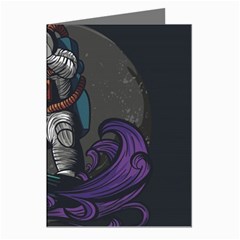 Illustration Astronaut Cosmonaut Paying Skateboard Sport Space With Astronaut Suit Greeting Cards (pkg Of 8) by Ndabl3x