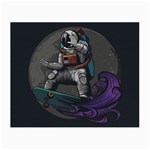 Illustration Astronaut Cosmonaut Paying Skateboard Sport Space With Astronaut Suit Small Glasses Cloth Front