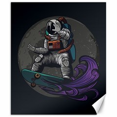 Illustration Astronaut Cosmonaut Paying Skateboard Sport Space With Astronaut Suit Canvas 20  X 24  by Ndabl3x