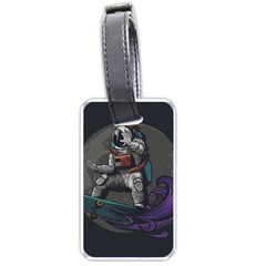 Illustration Astronaut Cosmonaut Paying Skateboard Sport Space With Astronaut Suit Luggage Tag (one Side) by Ndabl3x