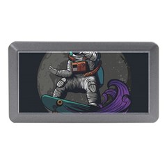 Illustration Astronaut Cosmonaut Paying Skateboard Sport Space With Astronaut Suit Memory Card Reader (mini) by Ndabl3x