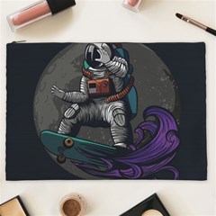 Illustration Astronaut Cosmonaut Paying Skateboard Sport Space With Astronaut Suit Cosmetic Bag (xxl) by Ndabl3x