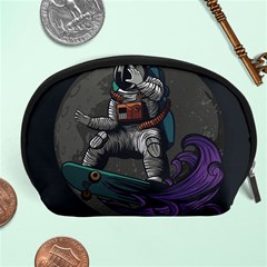 Illustration Astronaut Cosmonaut Paying Skateboard Sport Space With Astronaut Suit Accessory Pouch (large) by Ndabl3x