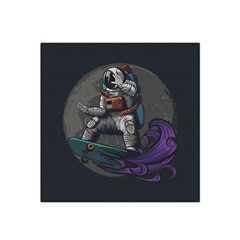 Illustration Astronaut Cosmonaut Paying Skateboard Sport Space With Astronaut Suit Satin Bandana Scarf 22  X 22  by Ndabl3x