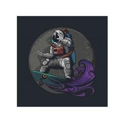 Illustration Astronaut Cosmonaut Paying Skateboard Sport Space With Astronaut Suit Square Satin Scarf (30  X 30 ) by Ndabl3x