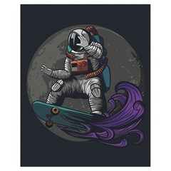 Illustration Astronaut Cosmonaut Paying Skateboard Sport Space With Astronaut Suit Drawstring Bag (small) by Ndabl3x