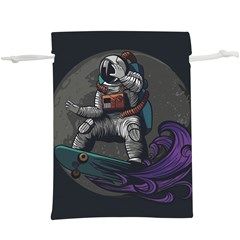 Illustration Astronaut Cosmonaut Paying Skateboard Sport Space With Astronaut Suit Lightweight Drawstring Pouch (xl) by Ndabl3x