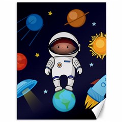 Boy Spaceman Space Rocket Ufo Planets Stars Canvas 36  X 48  by Ndabl3x