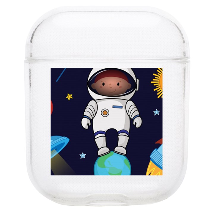 Boy Spaceman Space Rocket Ufo Planets Stars Soft TPU AirPods 1/2 Case