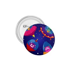 Cartoon Funny Aliens With Ufo Duck Starry Sky Set 1 75  Buttons by Ndabl3x