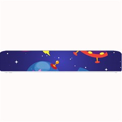 Cartoon Funny Aliens With Ufo Duck Starry Sky Set Small Bar Mat by Ndabl3x