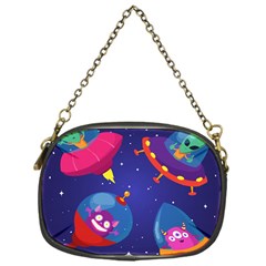 Cartoon Funny Aliens With Ufo Duck Starry Sky Set Chain Purse (one Side) by Ndabl3x