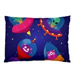 Cartoon Funny Aliens With Ufo Duck Starry Sky Set Pillow Case (Two Sides) Front