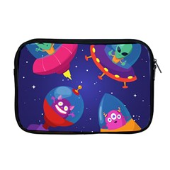 Cartoon Funny Aliens With Ufo Duck Starry Sky Set Apple Macbook Pro 17  Zipper Case by Ndabl3x