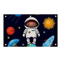 Boy Spaceman Space Rocket Ufo Planets Stars Banner And Sign 5  X 3  by Ndabl3x