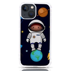 Boy Spaceman Space Rocket Ufo Planets Stars Iphone 13 Mini Tpu Uv Print Case by Ndabl3x