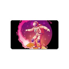 Astronaut Spacesuit Standing Surfboard Surfing Milky Way Stars Magnet (name Card) by Ndabl3x