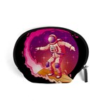 Astronaut Spacesuit Standing Surfboard Surfing Milky Way Stars Accessory Pouch (Small) Front