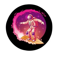 Astronaut Spacesuit Standing Surfboard Surfing Milky Way Stars Mini Round Pill Box (pack Of 5) by Ndabl3x