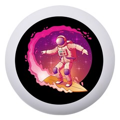 Astronaut Spacesuit Standing Surfboard Surfing Milky Way Stars Dento Box With Mirror by Ndabl3x