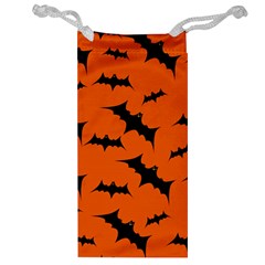 Halloween Card With Bats Flying Pattern Jewelry Bag by Hannah976