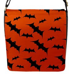 Halloween Card With Bats Flying Pattern Flap Closure Messenger Bag (s) by Hannah976