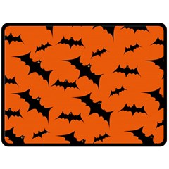 Halloween Card With Bats Flying Pattern Two Sides Fleece Blanket (large) by Hannah976