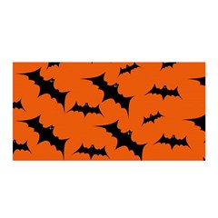 Halloween Card With Bats Flying Pattern Satin Wrap 35  X 70  by Hannah976