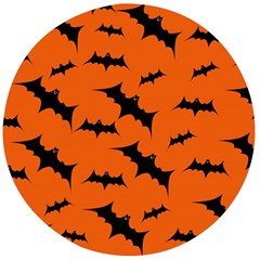 Halloween Card With Bats Flying Pattern Wooden Bottle Opener (round)