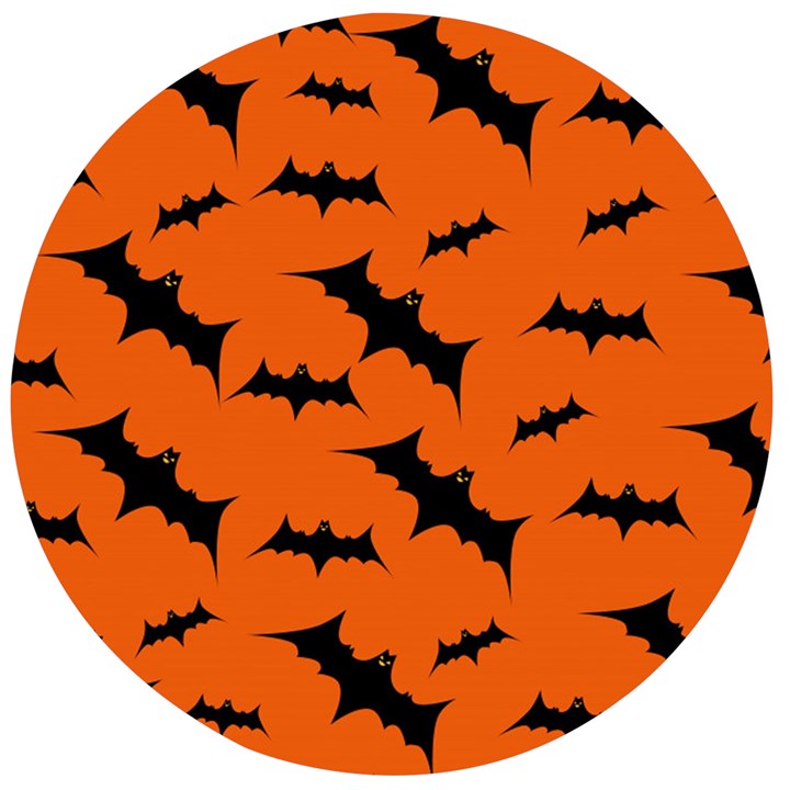 Halloween Card With Bats Flying Pattern Wooden Bottle Opener (Round)