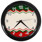 Merry Christmas Happy New Year Wall Clock (Black) Front